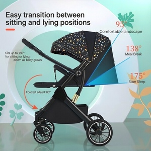 Poussette tout-terrain pliable de luxe JXB Easy Carry and Pull avec rotation à 360° °   Roues avant pivotantes - Product Image 4