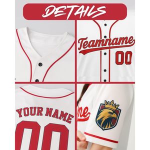 Custom Baseball Jersey Personalized Button Down Shirt With Name Number Team Uniform Unisex Adult Heat Transfer Printing - Product Image 5