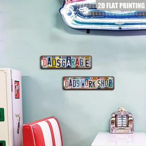Letrero Metálico Vintage con Collage de Letras 'Dads Workshop', Arte de Pared Retro Desgastado para Taller y Cuarto de Hombre - Product Image 4