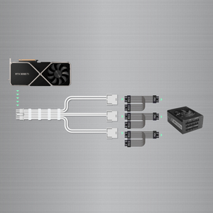 Uphere 12Vhpwr Verlenghuls Kabel Pcie Gen 5 Connectoren Pcie 5.0 16pin Naar Pci-e 8pin * 3 Gpu Rtx 3090ti En 40 Series 600W - Product Image 5