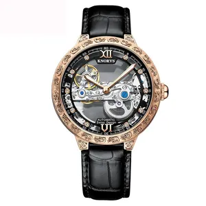 Relógios de turbilhão de relógio com relógio mecânico de diamante de movimento automático