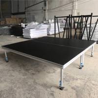 Plataforma de Escenario Portátil de Aluminio de Ensamblaje Rápido, Plataforma de Escenario Ajustable con Faldón, 1.22x1.22m, 1.22x2.44m, 1x2m, 1x1m