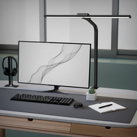 Lampe de bureau LED moderne à col de cygne pliable, télécommande, 7 niveaux de luminosité, minuterie, CRI élevé 90, électrique DC 2800-6000K