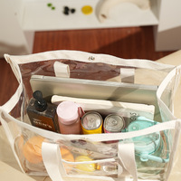 Sac de plage transparent pour les vacances, imperméable, grande capacité, pour la natation et les articles de toilette, sac fourre-tout à bandoulière en gelée