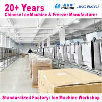 Máquina de Hielo Semi Cuadrada al por Mayor, 200 kg, Gran Capacidad de Almacenamiento, Máquina de Hielo de Cubos Medios de Acero Inoxidable SUS304 para Cocina Comercial