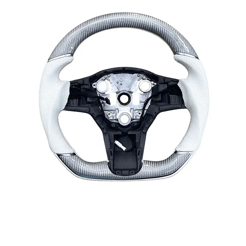Volante volante sportivo in plastica per auto volante in fibra di carbonio volante personalizzato per tesla modello 3 y