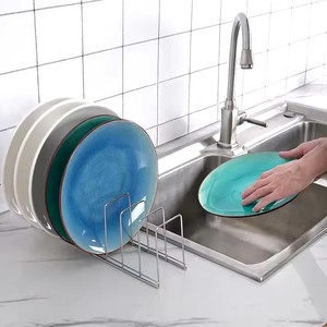 Stainless Steel Household Dish <b>Rack</b> <b>Kitchen</b> Bowl Dish Organizer Pot Lid <b>Rack</b> Home Cutlery Dishes Bathroom Accessory <b>Storage</b> - Product Image 1