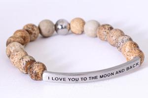 Bracelets ajustables en pierres précieuses naturelles avec mantra gravé, perles inspirantes pour éclaircir l'<span class=keywords><strong>esprit</strong></span> - Vente en gros - Product Image 4