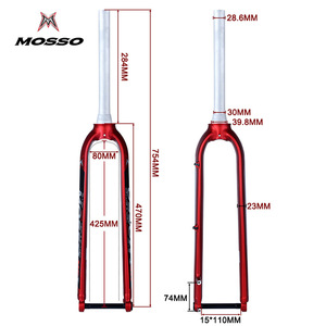 Mosso 27.5-29 Inch Sợi Carbon Xe Đạp Ngã Ba Với Hợp Kim Vương Miện Đĩa Phanh Bmx Phía Trước Ống Hình Nón Leo Núi Treo Ngã Ba Đường Xe Đạp - Product Image 4