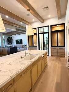 Magnifique îlot <span class=keywords><strong>de</strong></span> cuisine moderne modulaire en bois massif <span class=keywords><strong>de</strong></span> noyer, sur mesure, style classique - Product Image 6