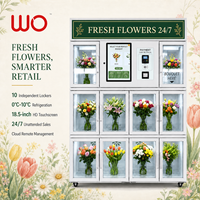 Distributeur automatique de fleurs fraîches réfrigéré à 10 portes avec écran tactile de 18,5 pouces et options de paiement multiples