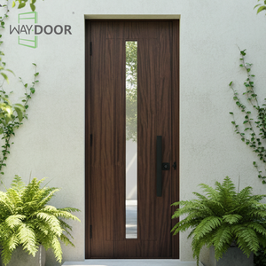 Porte <span class=keywords><strong>d</strong></span>'entrée pivotante en bois massif <span class=keywords><strong>de</strong></span> style américain, en acajou et chêne rouge, porte extérieure <span class=keywords><strong>de</strong></span> sécurité personnalisée - Product Image 5