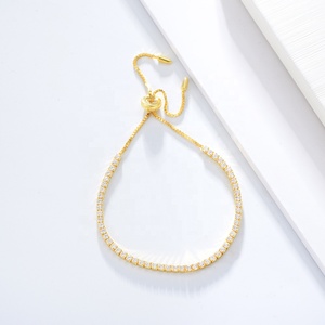 Vòng Tay Có Thể Điều Chỉnh Shinny Bán Chạy 2Mm 3Mm Sang Trọng Vòng Tay Tennis Đá CZ Mạ Rhodium Bạc Sterling 925 Cho Nữ - Product Image 4