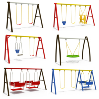 Balançoire d'extérieur en métal avec double siège pour aire de jeux, équipement de balançoire pour parc et école maternelle