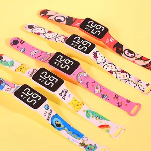 Wholesale latest design 8200 Water Resistant Children bangle watch full printed strap bracelet LED Digital Electronic watch