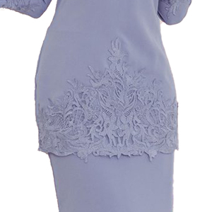 Dernier design de jupe longue plissée malaisienne, broderie <span class=keywords><strong>Baju</strong></span> <span class=keywords><strong>Kurung</strong></span> Abaya, robe musulmane moderne en dentelle, <span class=keywords><strong>Baju</strong></span> <span class=keywords><strong>Kurung</strong></span> en gros au Vietnam - Product Image 5