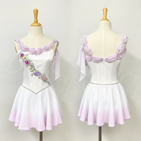 Gaun Balet Romantis Profesional Rok Tutu Balet Ombre Putih-Lavender untuk Cupid & The Talisman