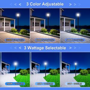 Lampe de poteau extérieure NGTlight, IP65, étanche, 100W, 80W, 60W, 3CCT, lampadaire extérieur, lampes de colonne, lampe de jardin - Product Image 4