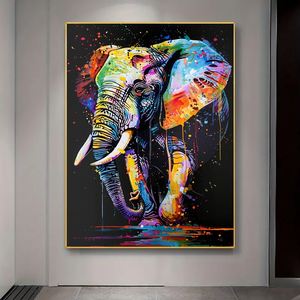 Éléphant moderne <span class=keywords><strong>Pop</strong></span> <span class=keywords><strong>Art</strong></span> toile <span class=keywords><strong>peinture</strong></span> mesure adapté à la décoration salons et chambres affiches sur toile - Product Image 1