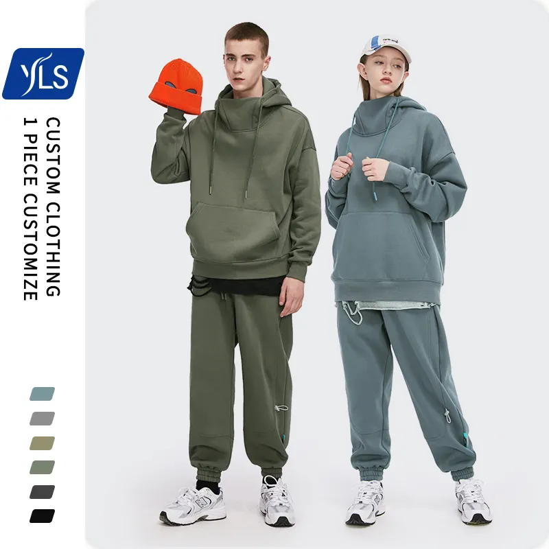 YLS फैक्टरी थोक 350 जीएसएम ऊन 6 रंग सादे रिक्त Mens Streetwear बड़े निंजा हूडि