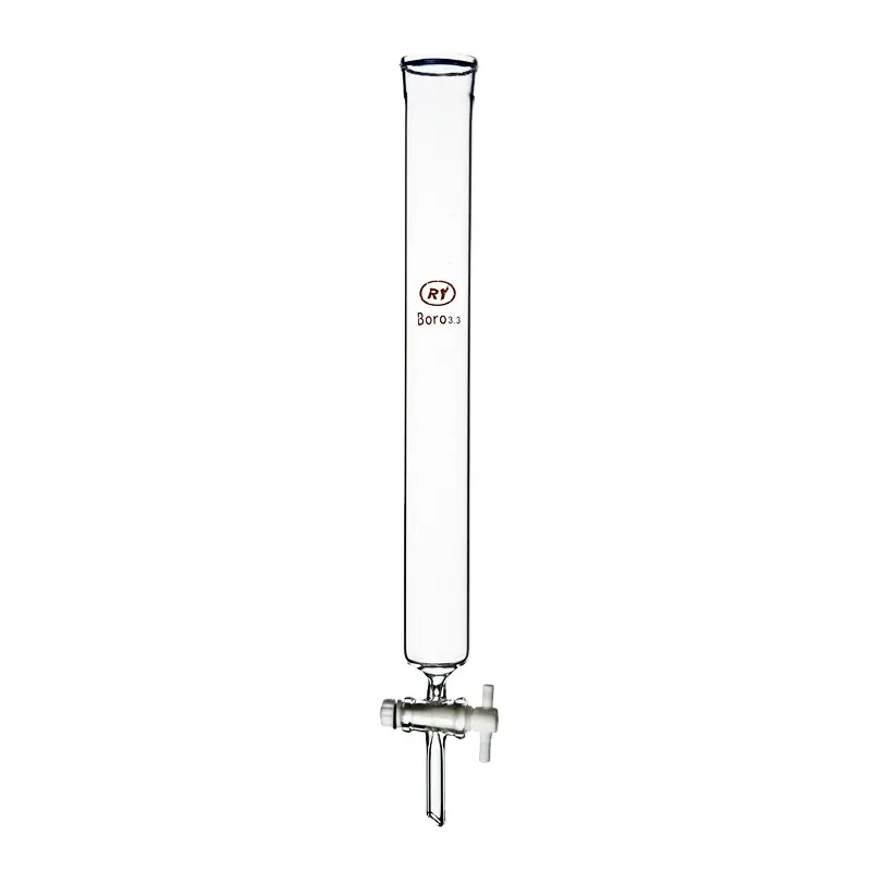 Labor glas Boro 3.3 Glas mit PTFE-Absperr hahn Chromato graphie säule