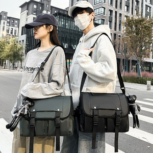 Korean Style Fashion Casual Unisex <b>Large</b> Capacity Workwear Outdoor Shoulder <b>Crossbody</b> <b>Bag</b> Waterproof Commute Travel - Product Image 1