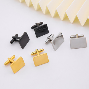 Boutons de manchette simples de 18 mm, gravés sur mesure, personnalisés, boutons de manchette carrés en acier inoxydable poli, cadeau pour mari, homme - Product Image 2