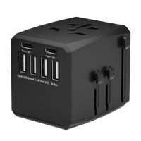 HHT-904 Adaptor Perjalanan Universal All in One dengan 4 USB+2 Tipe C untuk Perjalanan di Semua Negara