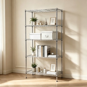 5-tier chrome assembler étagères en treillis métallique pour le stockage - Product Image 4