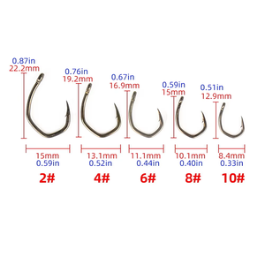 Hameçons de pêche à la carpe <span class=keywords><strong>HIRISI</strong></span>, à double fente, barbelés, revêtement PTFE Ise-ni, en acier haute teneur en carbone, tranchants, pour rivière et lac - Product Image 3