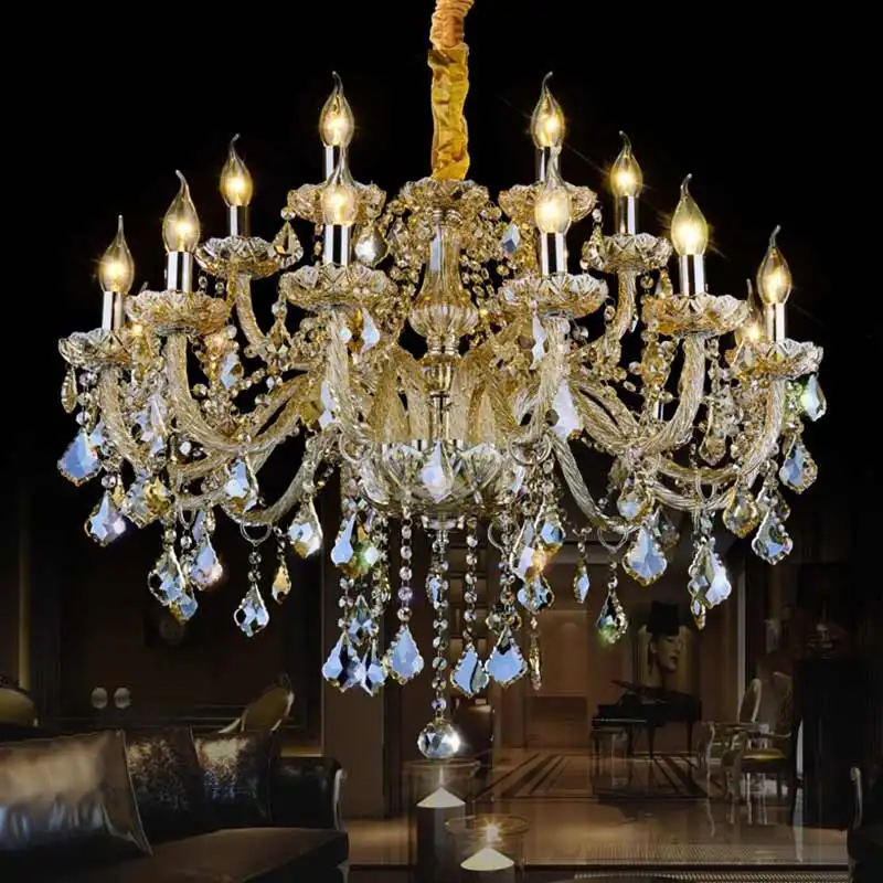 Stile europeo lampadario di cristallo matrimonio matrimonio soffitto candela lampadario di cristallo soggiorno Hotel di lusso nuova lampada