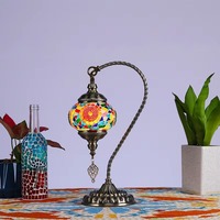 Lámpara de mesa LED de mosaico hecho a mano turco de estilo moderno, Kit de bricolaje, cuerpo de hierro E14, fuente de alimentación eléctrica para sala de lectura