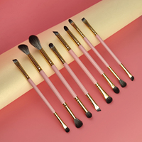 GRACEDO – Lot de 8 pinceaux de maquillage bleus pour les yeux et le visage, double embout, logo personnalisé, pinceaux professionnels pour le visage et le correcteur