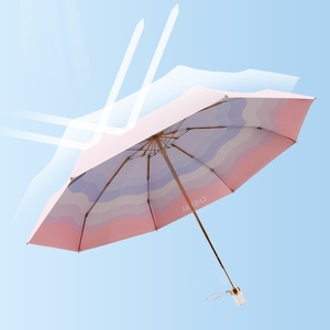 Paraguas Manual de 5 Pliegues, Personalizado, Doble Capa, Protección Solar UV y Contra la Lluvia, Moderno, Mini, Plegable, para Mujer - Product Image 4