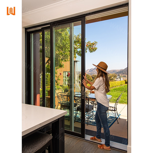 Porte coulissante de véranda en aluminium personnalisée en usine <span class=keywords><strong>double</strong></span> portes en verre trempé avec porte coulissante de rail à vendre - Product Image 2