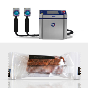 Máquina de Marcado de Embalajes de Plástico para Dulces y Galletas con Certificación CE, Impresora Láser de Fibra de 30W Integrada en Llenadora Rotativa de Alta Precisión - Product Image 1