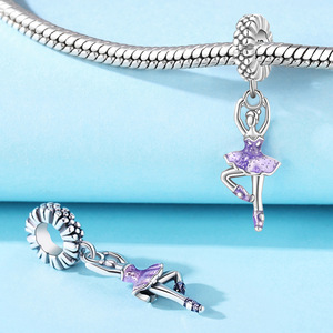 Pendentif danseuse de style nouveau en cuivre blanc, design original, unique et haut de gamme, perles accessoires pour bracelet DIY - Product Image 5