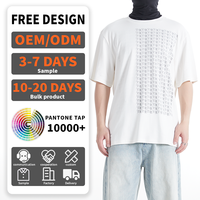 T-shirt en coton 100% surdimensionné avec logo personnalisé, étiquette tissée, broderie unie de haute qualité, impression en relief, t-shirt en coton uni pour hommes