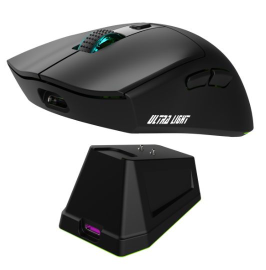 2.4Ghz Wireless RGB BT Gaming Mouse with 12000 DPI Right-handed Magnetic Charging Dock for Laptop/PC