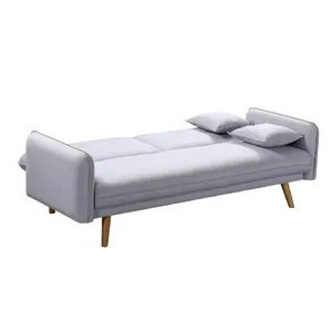 Toptan çok fonksiyonlu rahat oturma odası katlanabilir yumuşak kumaş yatak kanepe 2 in 1 mobilya