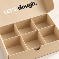 Boîte d'emballage pour biscuits personnalisée avec séparateurs, boîte cadeau en papier pour biscuits, pâtisseries et desserts