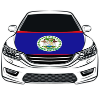 Penutup Kap Mobil Bendera Belize Pelindung Kap Mesin yang Dipersonalisasi Poliester Elastis Tahan Panas Tahan Lama Cocok untuk Semua Jenis Mobil