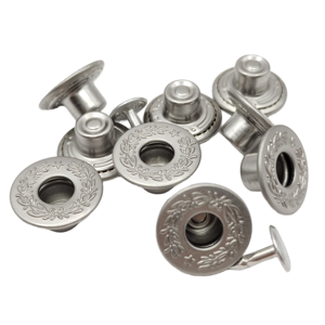 Boutons à rivets en alliage de zinc personnalisés, sans nickel, à tige métallique, pour vestes, pantalons, vêtements, vente en gros OEM - Product Image 1