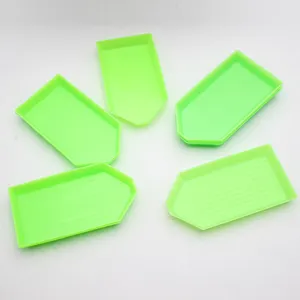 Diy 5d Diamond Painting Tools Green Rectangle Diamond Plates Kits Plate Rhinestone Plate Tray Convenient Storage Tray