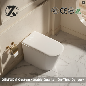 Nouvelle conception de toilette intelligente avec capteur de pied, télécommande, réservoir intégré, sans limite de pression d'<span class=keywords><strong>eau</strong></span>, chasse d'<span class=keywords><strong>eau</strong></span> automatique - Product Image 1