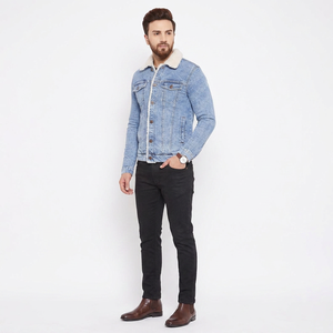 Unique Design Latest Fashion <b>Customized</b> Breathable Windproof Hooded Stand Men's <b>Denim</b> <b>Jackets</b> Front Vintage Style 100% Cotton - Product Image 1