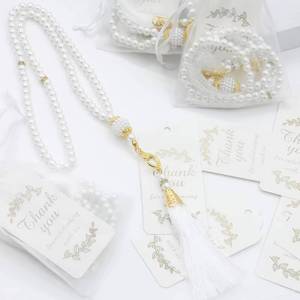 YASEEN Tasbih Étnico de Perlas Artificiales Lisas y Brillantes de 6mm, 99 Cuentas, Accesorio Portátil de Adoración Islámica - Product Image 1