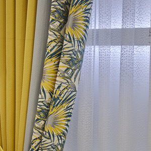 Nuovo stile di lusso floreale Country Jacquard tenda casa Ready Made <span class=keywords><strong>tende</strong></span> per la camera da letto soggiorno in giallo <span class=keywords><strong>e</strong></span> <span class=keywords><strong>blu</strong></span> - Product Image 4