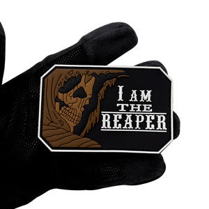 Écusson tactique I Am Reaper <span class=keywords><strong>IAM</strong></span> REAPER, badge de moral, en relief 3D, forme triangulaire, taille personnalisable, pour écusson de bras, en caoutchouc souple - Product Image 3