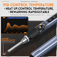 Set Solder FNIRSI HS01 dengan Layar OLED 0,87 inci, Pegangan Pensil, Daya PD 65W, Rentang Suhu 80-420°C